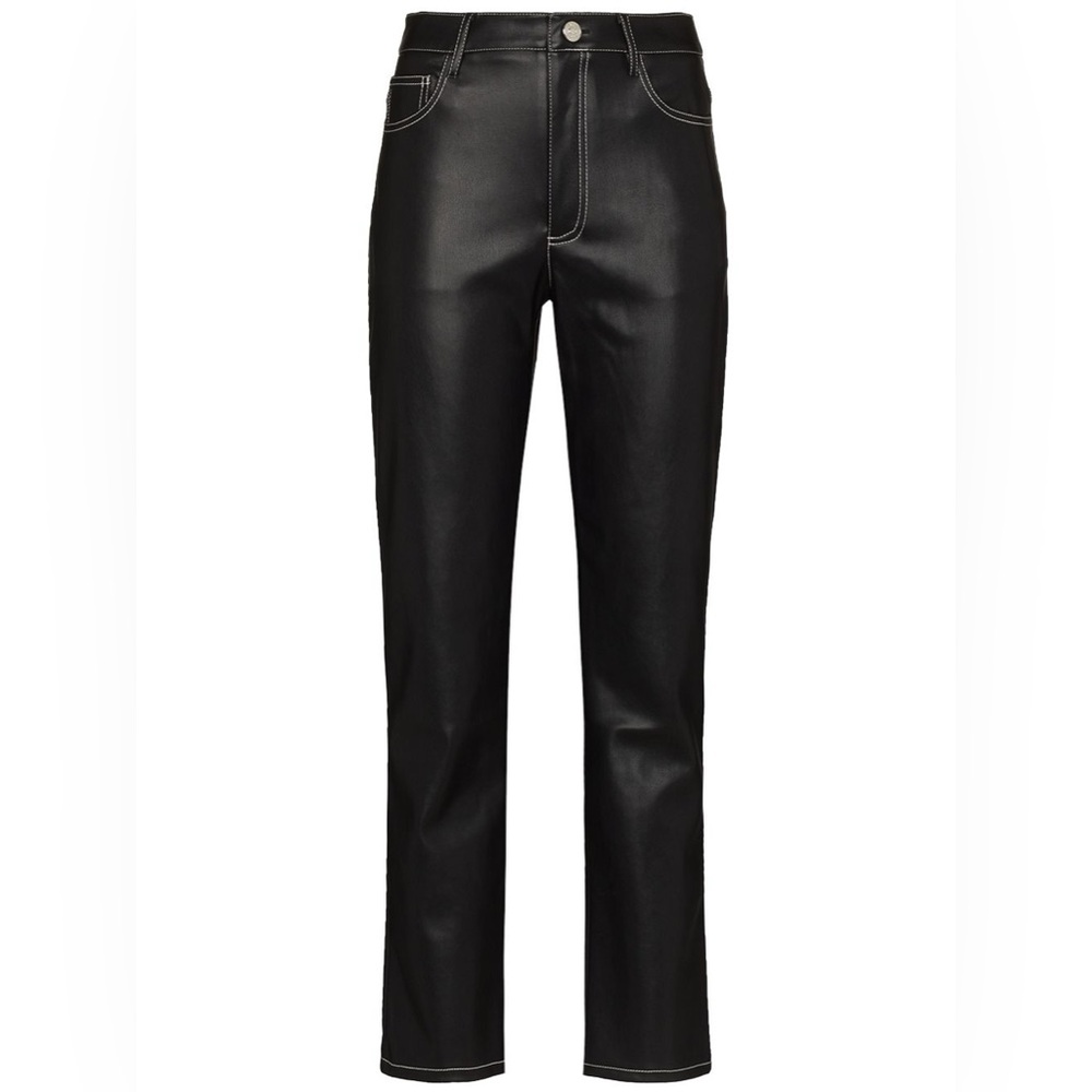 Staud Elliot Vegan Leather Straight Leg Trousers